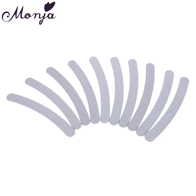 Monja 10 шт. дизайн ногтей Банановая форма изогнутая Шлифовальная Пилка 100/180