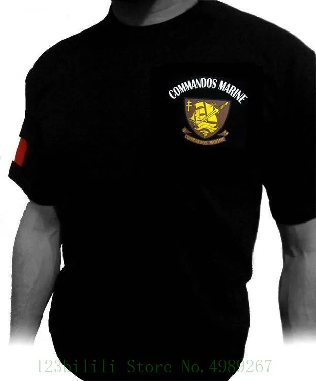 Футболка/футболка Commandos морская Новая модная мужская футболка с коротким рукавом