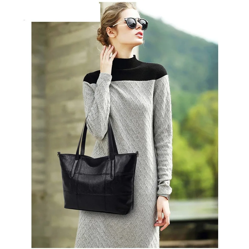

2-Piece Composite Bags Women Leather Handbags High Quality Lady Luxury Shoulder Messenger Bags Female Big Bucket Bag Bolsa LG518