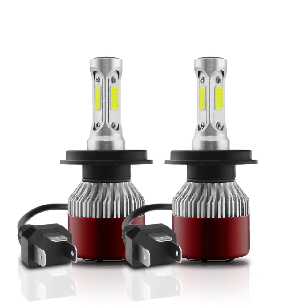 6000K H4 LED авто S2 автомобильные лампы для фар 144W 14400LM 4 сторонний комплект ближнего
