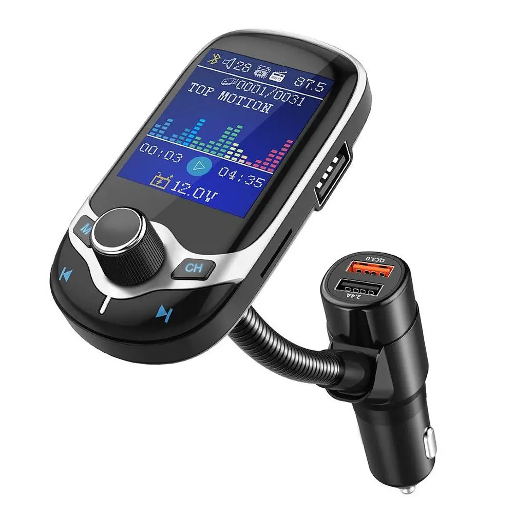 FM трансмиттер с цветным экраном для автомобиля MP3 беспроводной Bluetooth