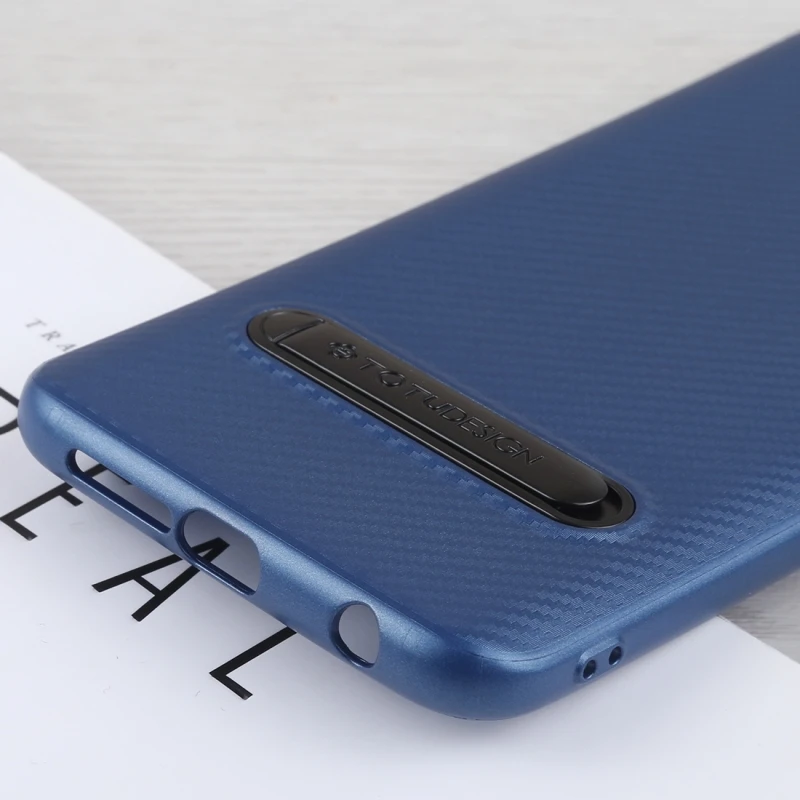 Тонкий чехол TOTUDESIGN из углеродного волокна и ТПУ для Huawei Honor 9 с держателем |