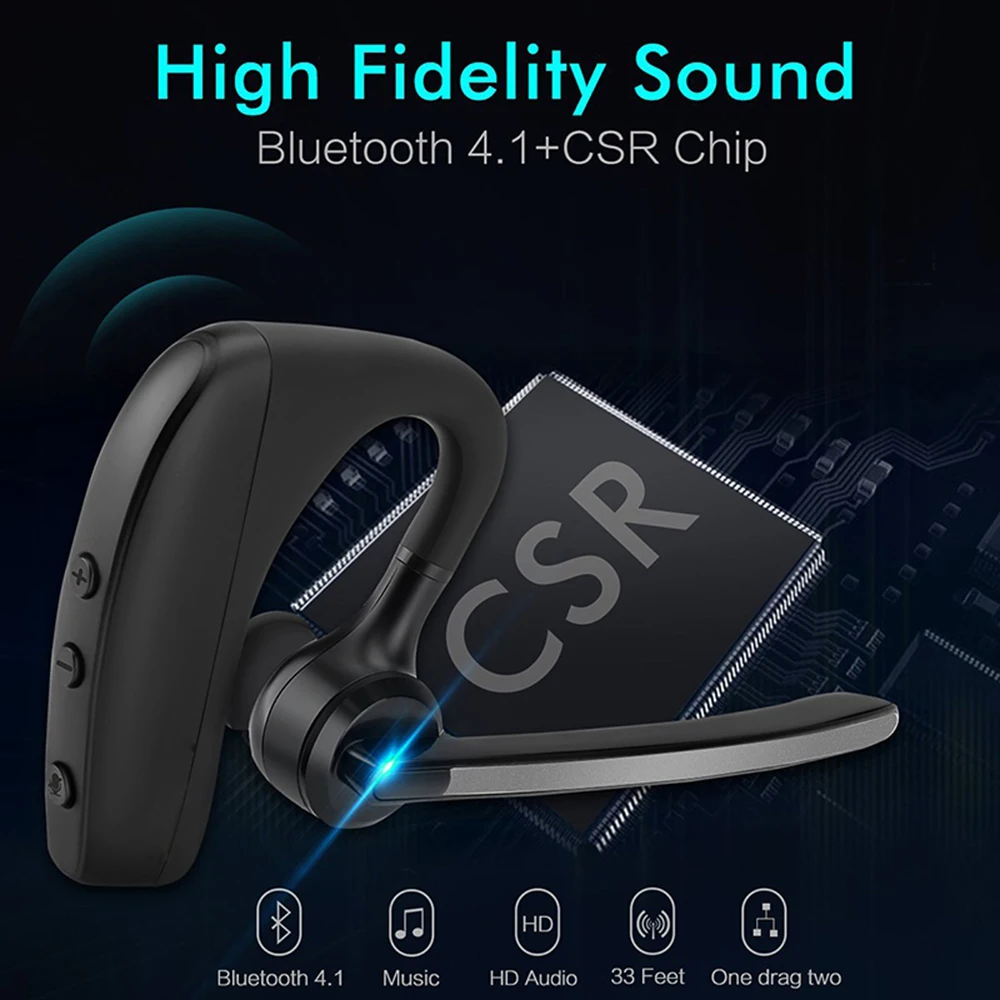 Новейшая беспроводная bluetooth-гарнитура для деловых людей, стерео гарнитура с шумоподавлением, автомобильные наушники с микрофоном для xiaomi