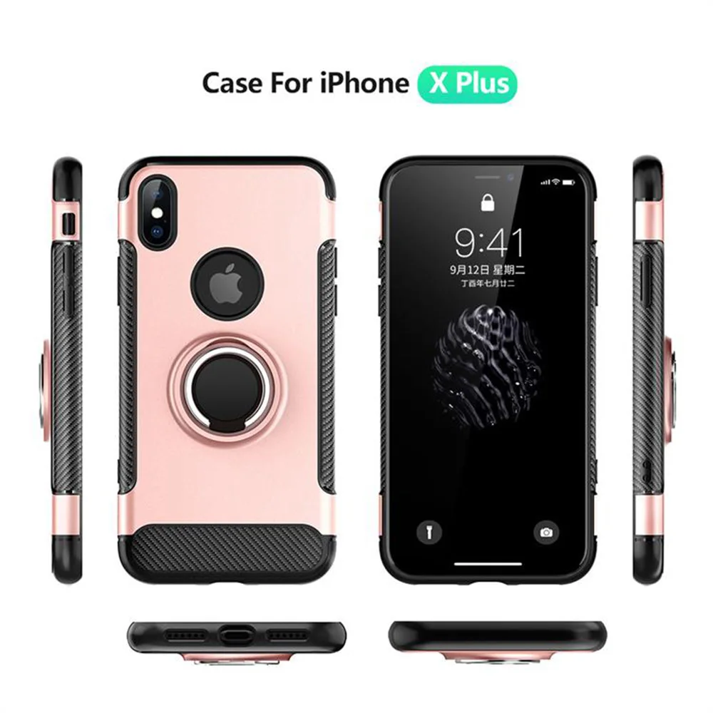 Fitted Case Anti-knock Cases Kickstand Invisible Finger Ring Cover for Iphone XS MAX XR X 8PLUS 8 7 plus | Мобильные телефоны и