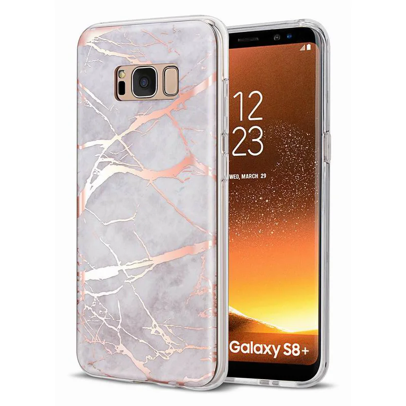 Lightning Pattern Marble Soft TPU Shockproof Protective Cover for Samsung S8 plus Slim Stone Design Phone Case |