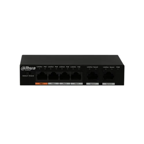 Dahua PFS3006-4ET 4-портовый Быстрый Ethernet PoE коммутатор Поддержка 802.3af 802.3at Hi-PoE Оптическая