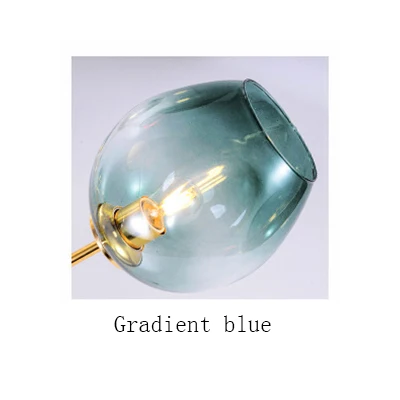 Gradient blue Современный подвесной светильник для столовой, кухни, стеклянный шар, абажур E27, подвесные лампы, подвесной светильник - Цвет корпуса: Gradient blue