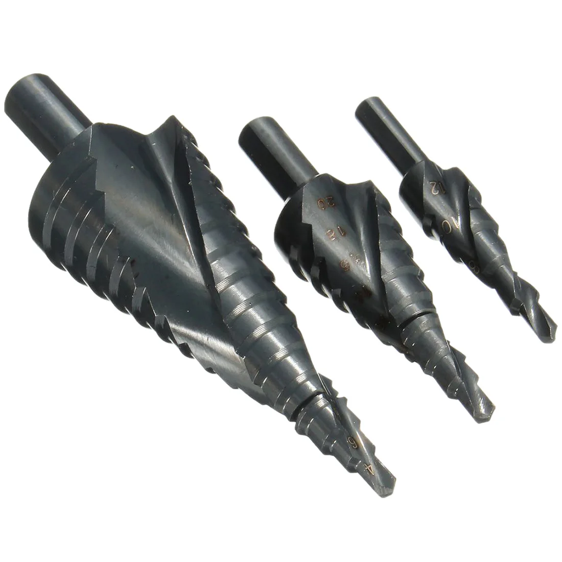 

FUNN-3X HSS Spiral Grooved Step Cone Drill Drills Bit 4-12 4-20 4-32mm Hole Cut Steel
