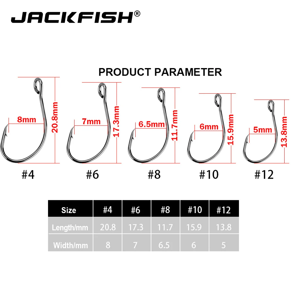 JACKFISH рыболовный крючок из углеродистой стали 50 шт./лот #2 #12 рыболовные крючки