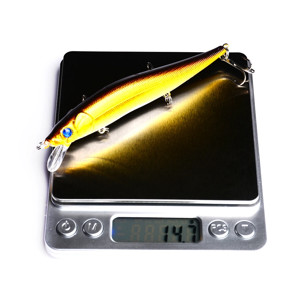 

400PC 11.5cm 13g Isca Minow Fishing Lure Hard Plastic Artificial Lures 3D Fish Eye Swim Bait Crankbait Fake Baits wholesale