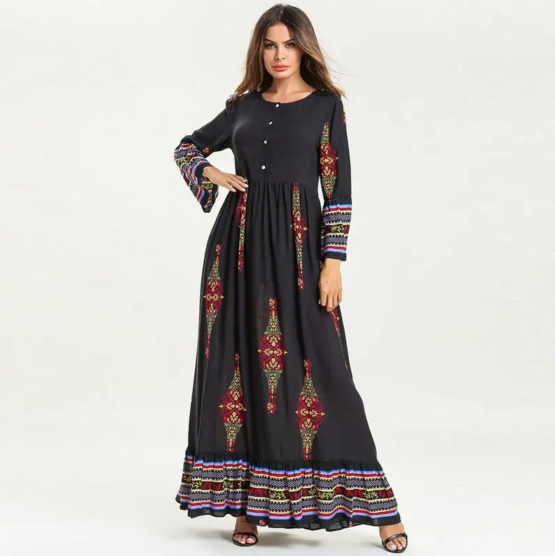 Black dress Черный Кафтан абайя Дубай, Турция хиджаб мусульманский кардиган платье халат джилбаб кафтан Elbise Абая для женщин турецкая исламская одежда - Цвет: Black dress