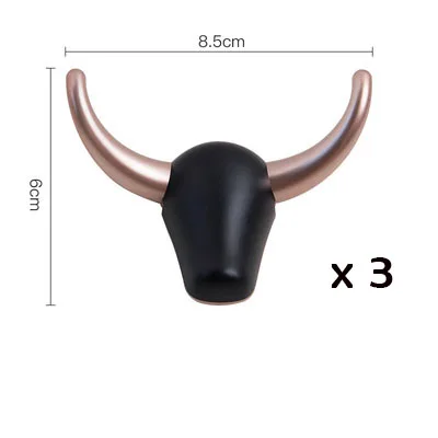 Gold 3pcs Крючок для ключей в виде Головы Быка, креативный настенный держатель для галстука, органайзер, шляпа/Сумка/Ювелирная стойка, олень, домашний декор одежды, стойка для бара - Цвет: Gold 3pcs