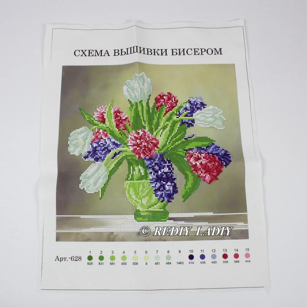 30x30 см точные напечатанные хрустальные бусины наборы для вышивания цветы с вазой вышивка бисером рукоделие вышивка бисером APT628