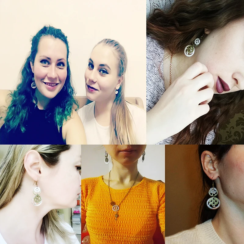 DoreenBeads новые модные серьги в стиле стимпанк античные бронзовые подвески шестерни