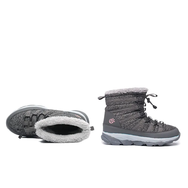 Зимние теплые хлопковые флокированные прогулочные ботинки с толстым высоким