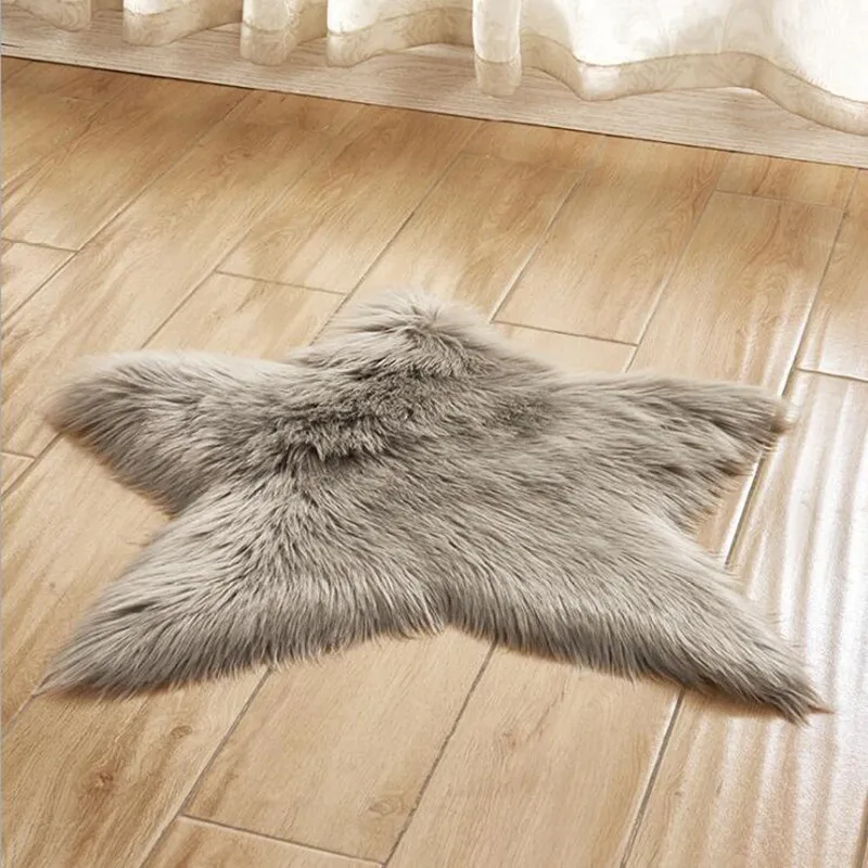 Длинный пушистый ковер 16 цветов белые меховые коврики с пятиконечной звездой