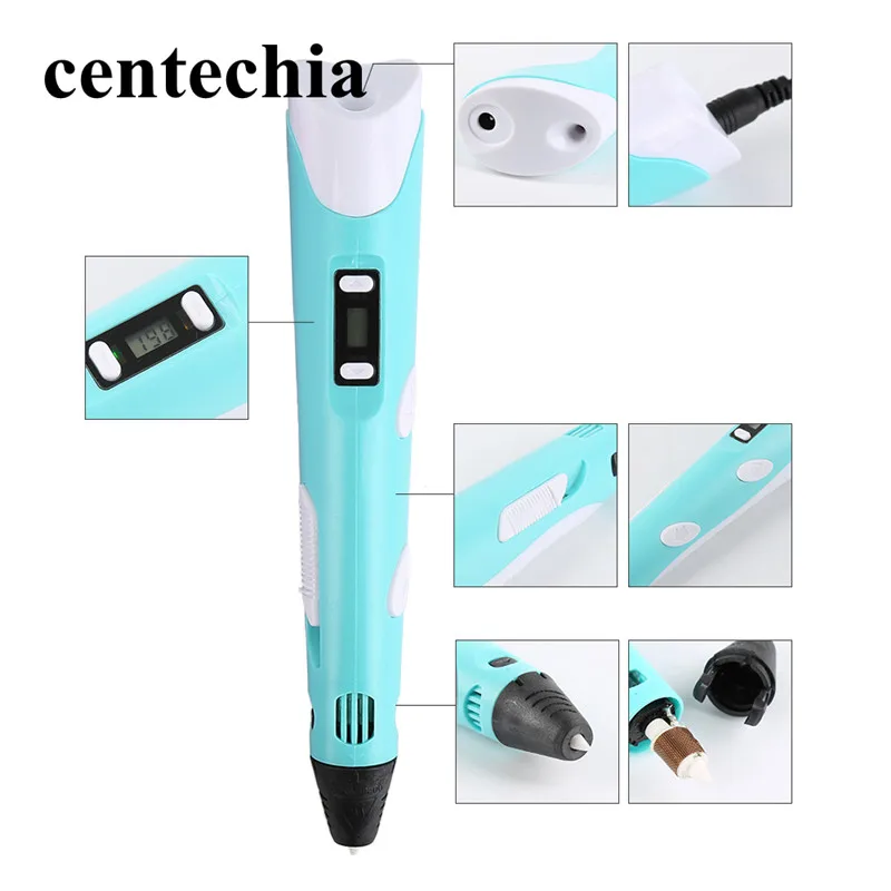 Centechia 3d ручка DIY 3D принтер рисунок пером печать Ручка лучше для детей с бесплатным