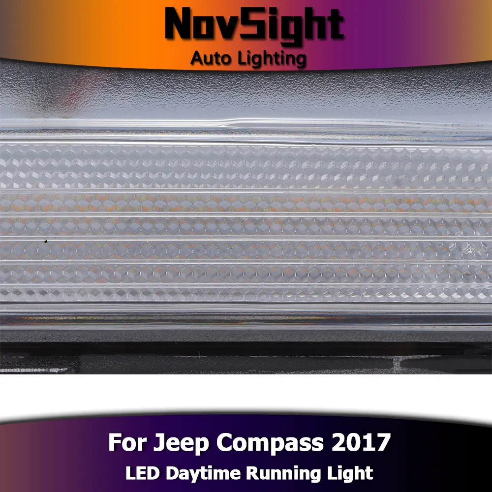 NOVSIGHT белая автомобильная светодиодная лампа для Jeep Compass 2017 дневная ходовая DRL с