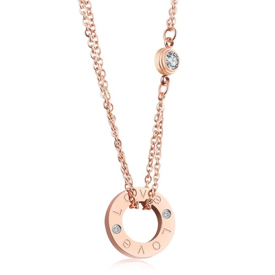 Мода Любовь Цепочки и ожерелья s & Подвески Розовое золото/серебро Цвет