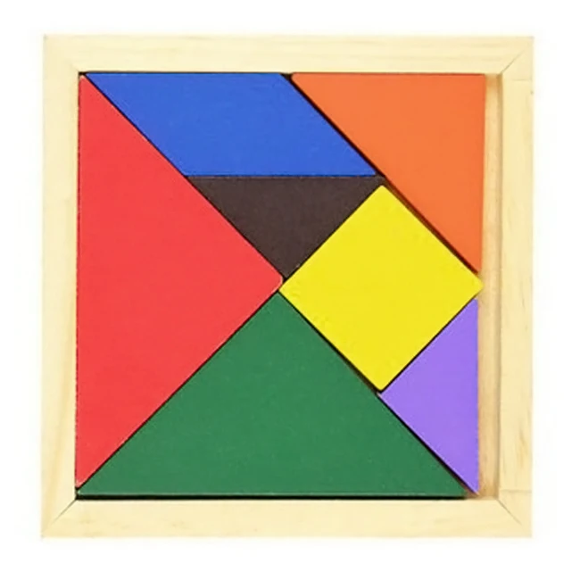 Деревянные цветные Танграм головоломки формы Когнитивное интеллектуальное