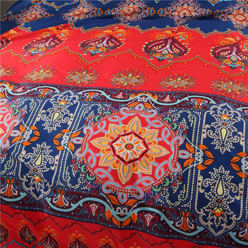 Bohemian Designer Bedding Sets Floral Printing Mandala 4pcs Boho Style Duvet Cover Bed Sheet&ampPillowcases Linen | Дом и сад