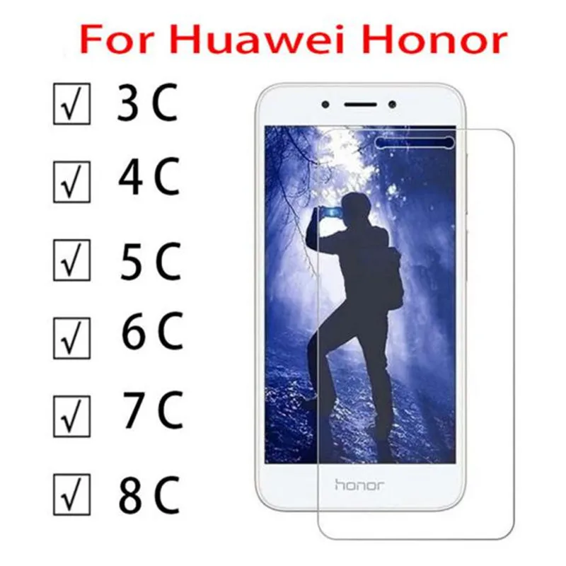 Защитное стекло для huawei honor 7c 6c 5c Защитная пленка экрана homor tremp 4c 3c 8c закаленное homer