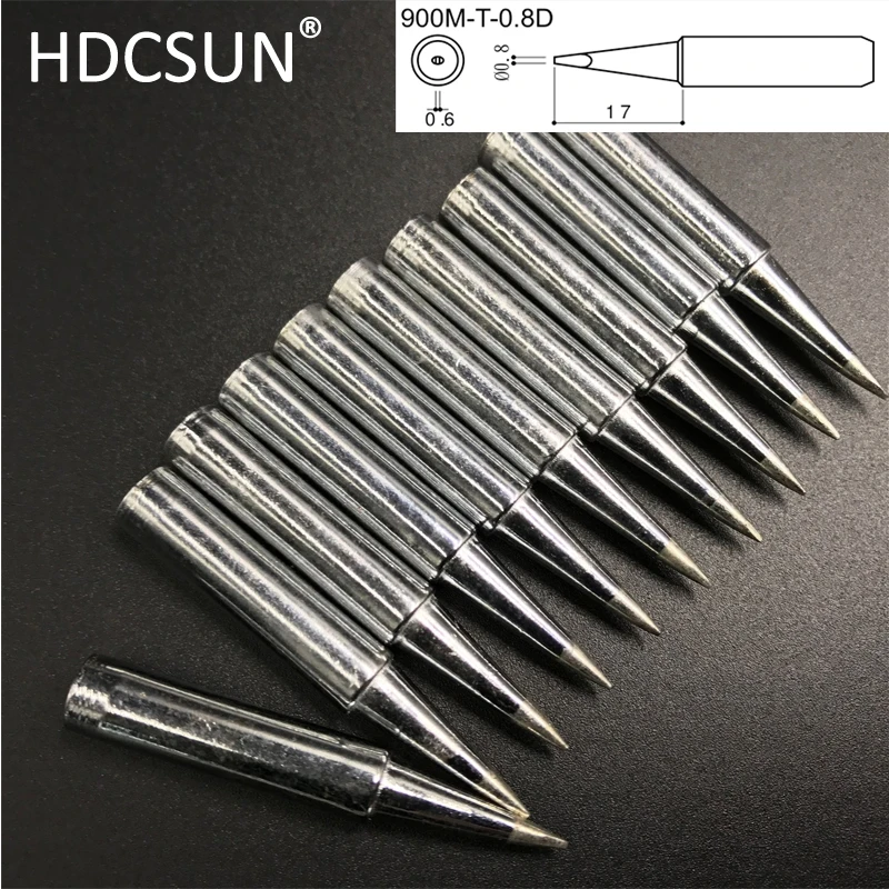 Наконечник паяльника HDCSUN 900M T 0.8D 936D паяльник для Saike aoyue yihua 936 852d + 909D наконечник