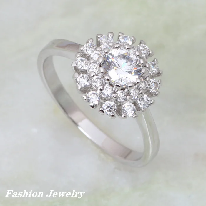 

Glam Luxe Mysterious Swiss CZ White Cubic Zirconia Ring Fashion Jewelry Silver Color Rings Size 5 5.5 6 6.5 7 7.5 R322