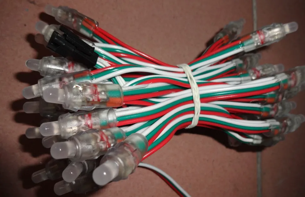 PL9823-F55mm round hat full rgb pixel nodeDC5V inputIP6850pcs a string | Lighting Strings