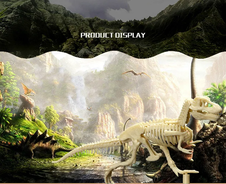 Trolltech Archaeological Creative DIY Archaeological Excavation Toy Assembled Version Reproduces Dinosaur Fossil Model Toys