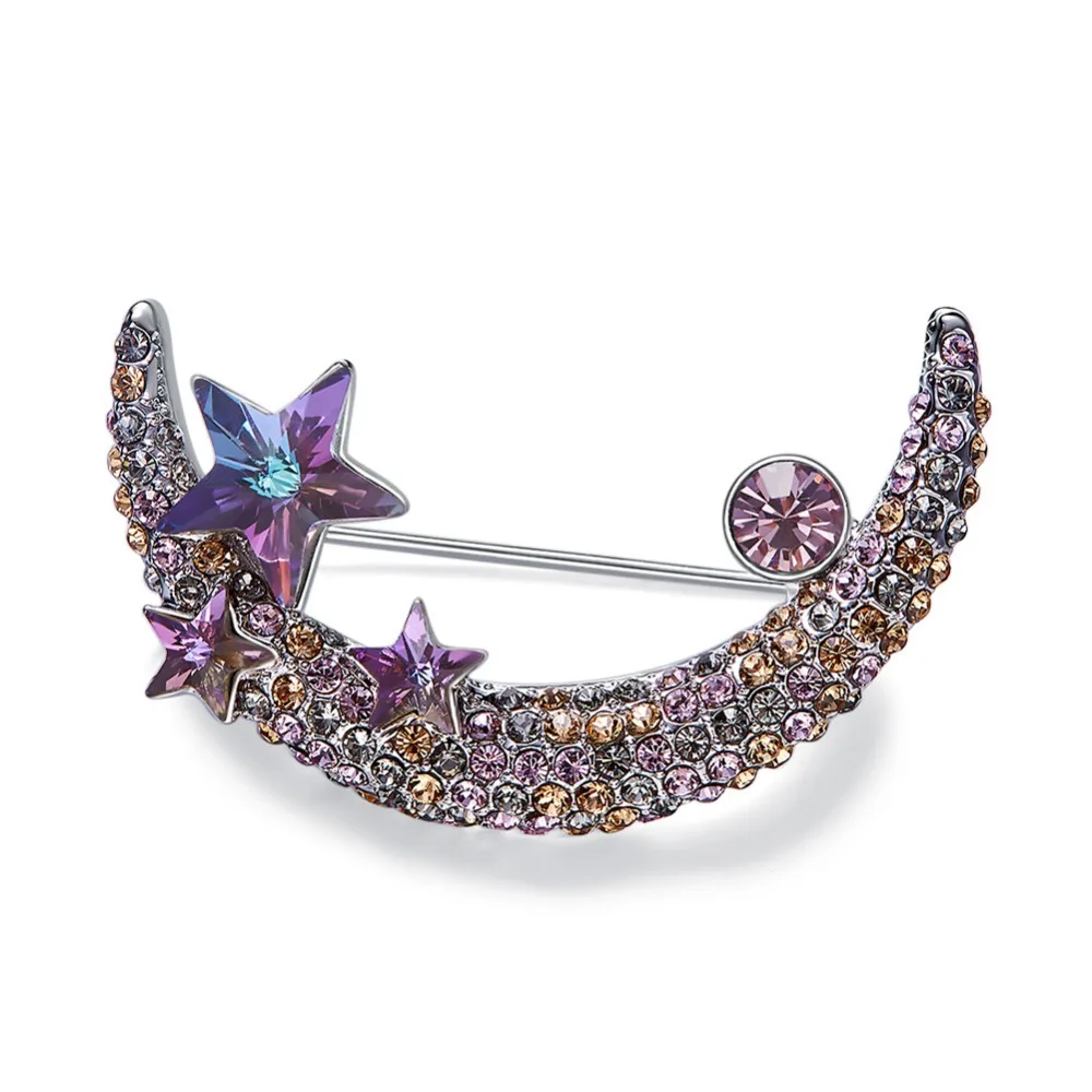 PANDA100 Подарочные ювелирные броши для женщин кристаллические Swarovski с Луной