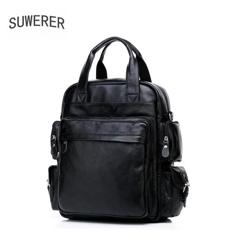 Korean version of the leather men's bag shoulder business travel backpack big 2019 new | Багаж и сумки