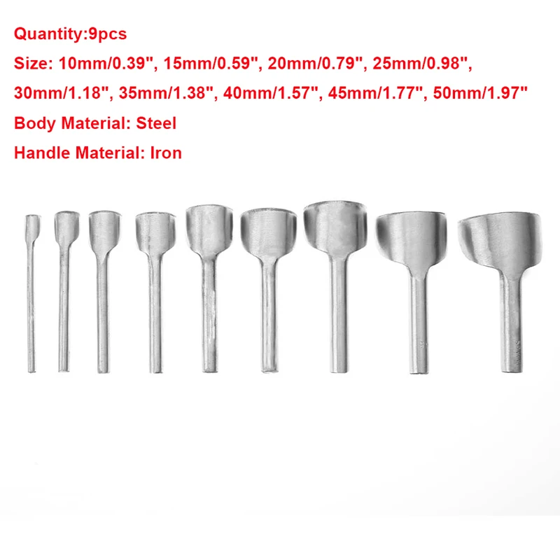 9 PCS 20/26 шт. DIY Кожа Инструмент удара, 3 мм, 4 мм, в форме кожаный перфоратор в форме цветка инструмент для кожи с отверстиями для рукоделия полые Тонкий пояс, который крепится на набор инструментов - Цвет: 9 PCS