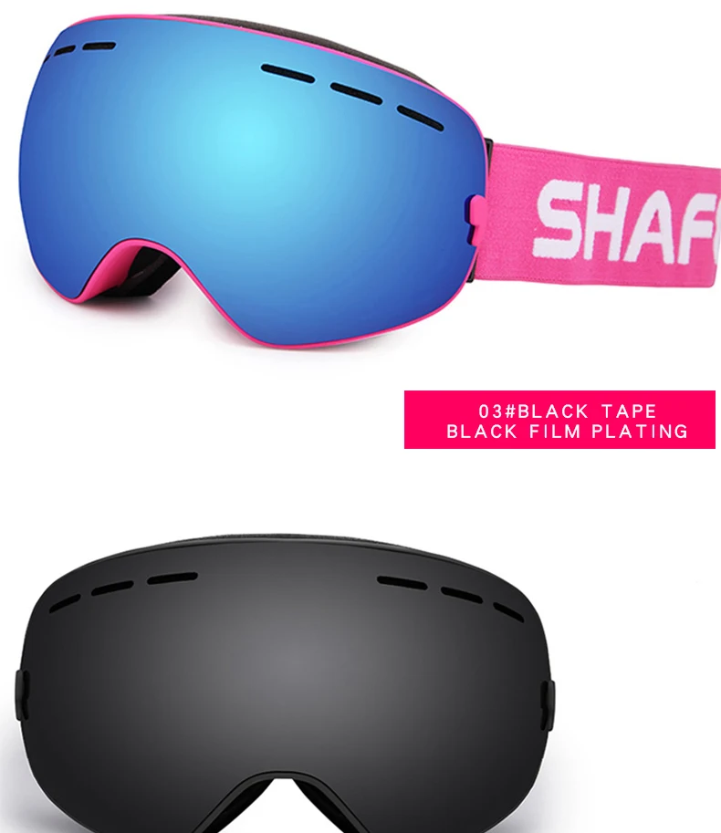 SHAFEEK брендовые лыжные очки двухслойные UV400 Анти-туман большая Лыжная маска очки для катания на лыжах мужские и женские зимние сноубордические очки