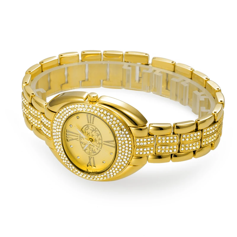 Belbi Women Watch Ladies Oval Alloy Steel Quartz Watches Dress Quartz-Watch Rhinestone Roman Art Gold Luxury Wristwatch Relojes | Наручные