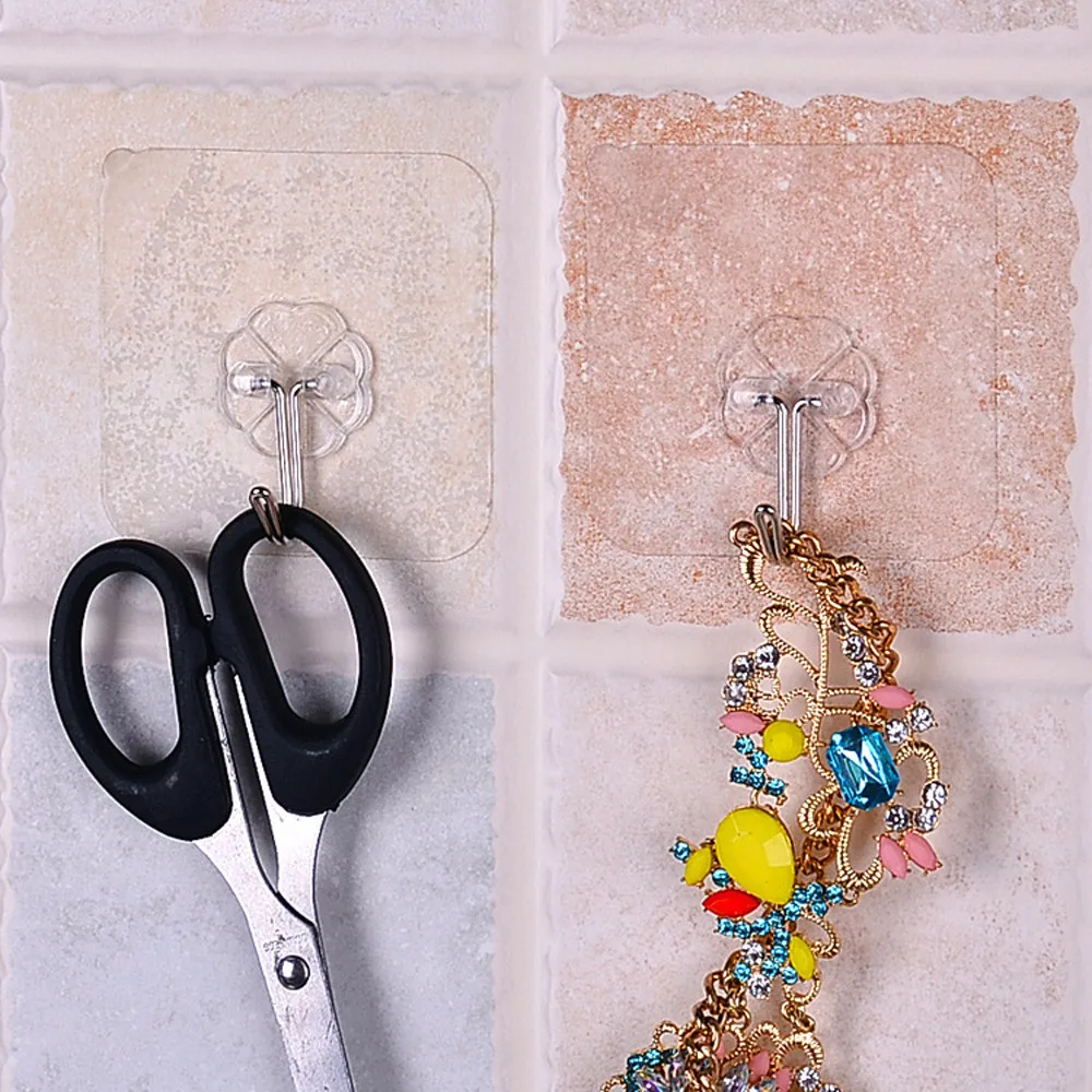 

1Pc Strong Home Kitchen Hooks Transparent Suction Cup Sucker Wall Hooks Hanger for Kitchen Bathroom Wholesale Price Wall Hook