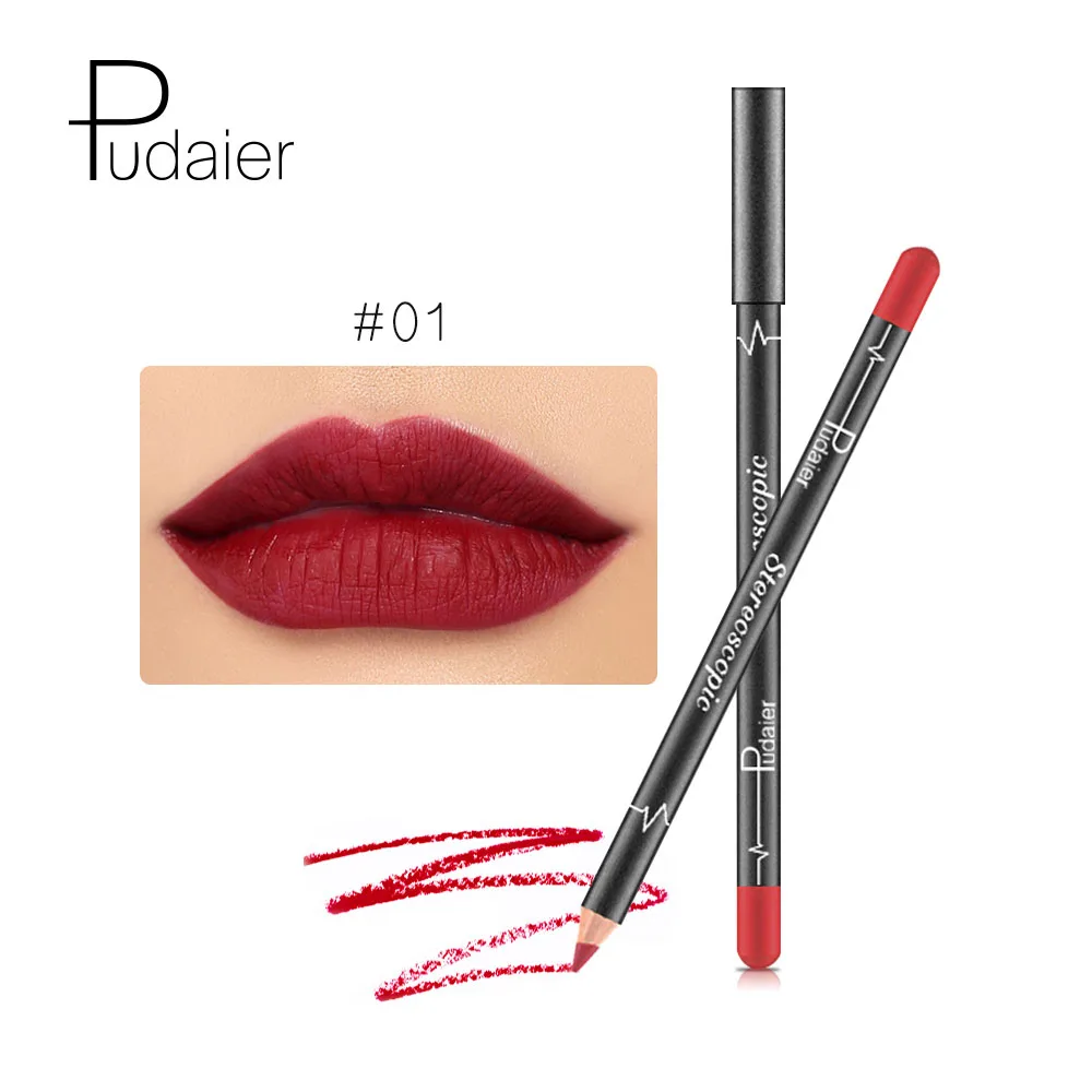 Pudaier Color 1 12 цветов/набор, сексуальная матовая помада для губ, карандаш для губ, матовый телесный карандаш для губ, набор ручек для макияжа, косметический инструмент - Цвет: Pudaier Color 1