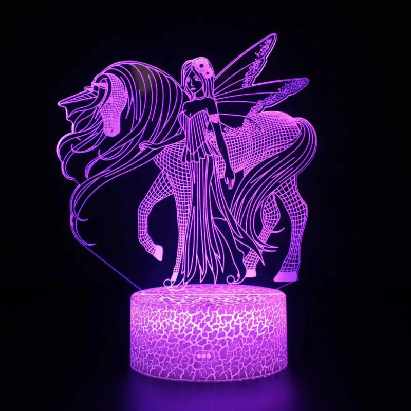 

Новинка, Usb светодиодный 3D светильник Horse, украшение для детской комнаты, 3D лампа, 7 цветов, светильник ильники