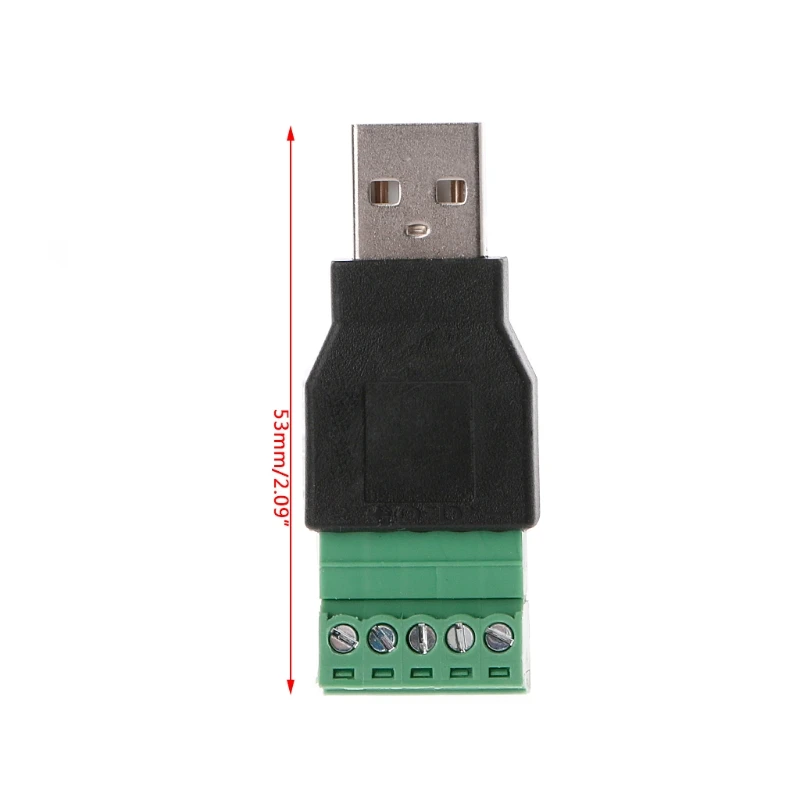

USB 2.0 Type A Male/Female to 5P Screw w/ Shield Terminal Plug Adapter Connector