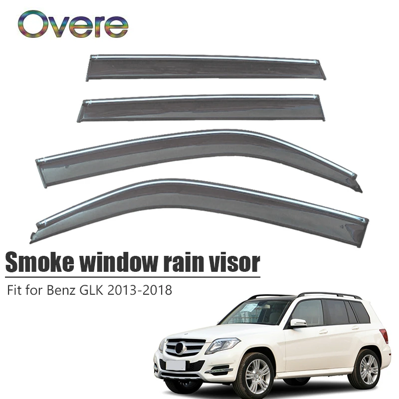 

Overe 4Pcs/1Set Smoke Window Rain Visor For Mercedes GLK 300 200 260 2013-2018 ABS Vent Sun Deflectors Guard Car Accessories