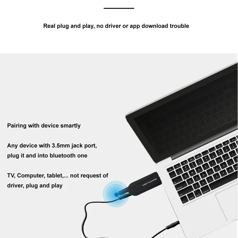 CRDC Bluetooth Receiver Dongle Headphones Adapter Aux 3.5mm Audio Receptor Wireless Speaker For Earphone MP3 TV box | Электроника