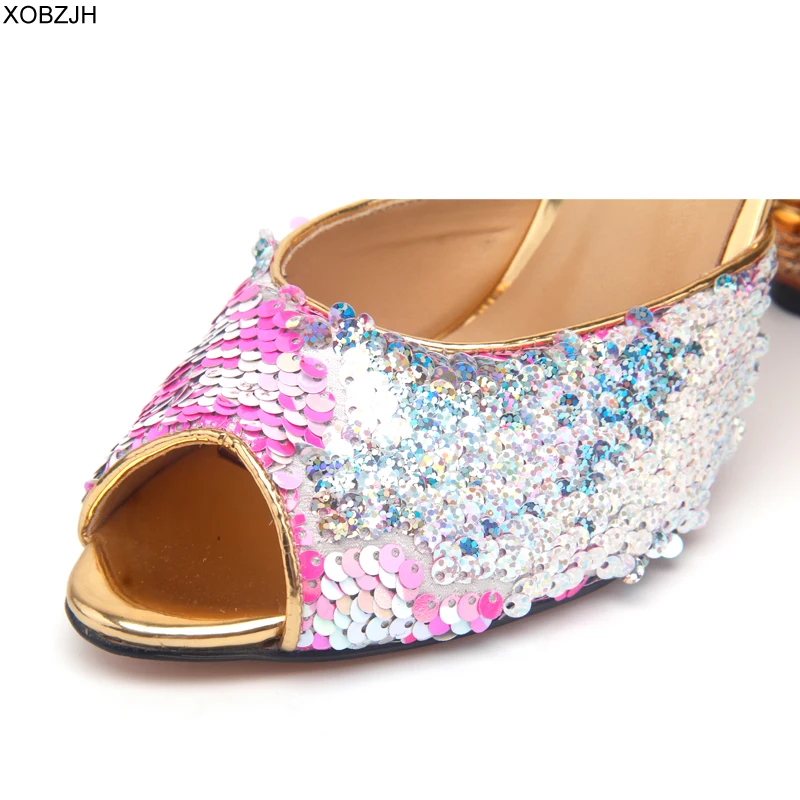 Босоножки женские на высоком каблуке с открытым носком без застежки|Боссоножки и