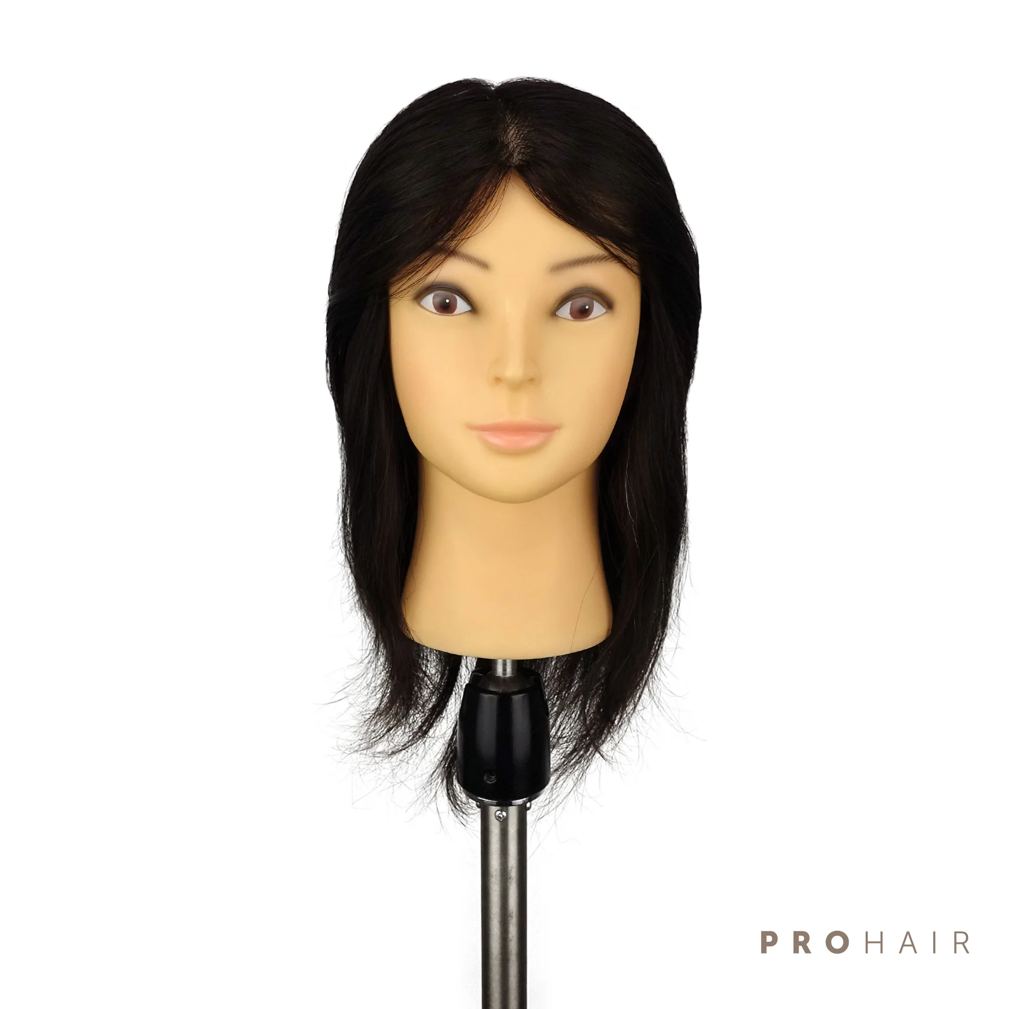 Голова манекен с 35 см 100% человеческими волосами черная тренировочная голова