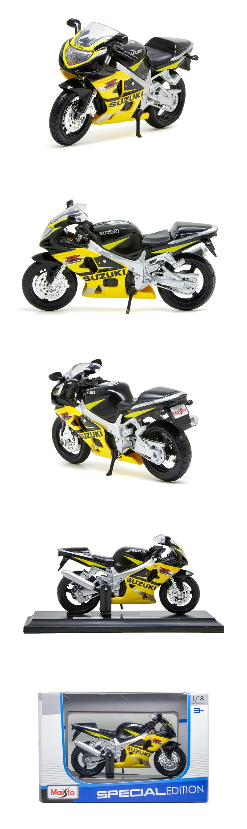 Maisto 1:18 Suzuki GSXR600 GSX R600 желтый мотоцикл модели Мотоцикл Модели Diecast миниатюрный Race игрушка для Коллекция подарков