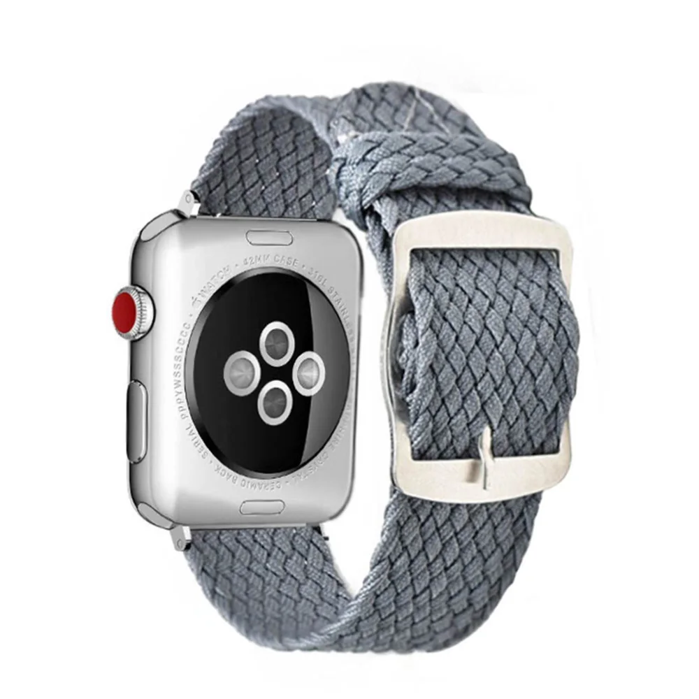 Grey-Silver Модные петля ремешок нейлон кабель-браслет на запястье часы аксессуары для наручных часов Apple watch 1/2/3 42 мм 44 мм для наручных часов iwatch, ремешок 4/5 38 мм 40 мм - Цвет ремешка: Grey-Silver