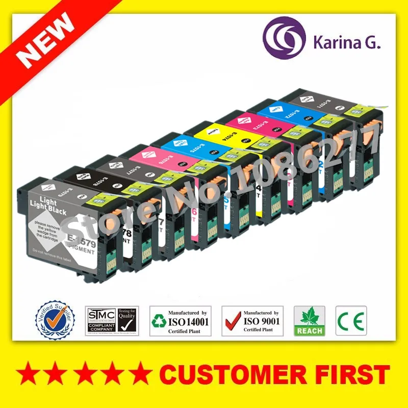 

9pcs Compatible ink cartridge for Epson T1571 T1572 T1573 T1574 T1575 T1576 T1577 T1578 T1579 for EPSON STYLUS PHOTO R3000