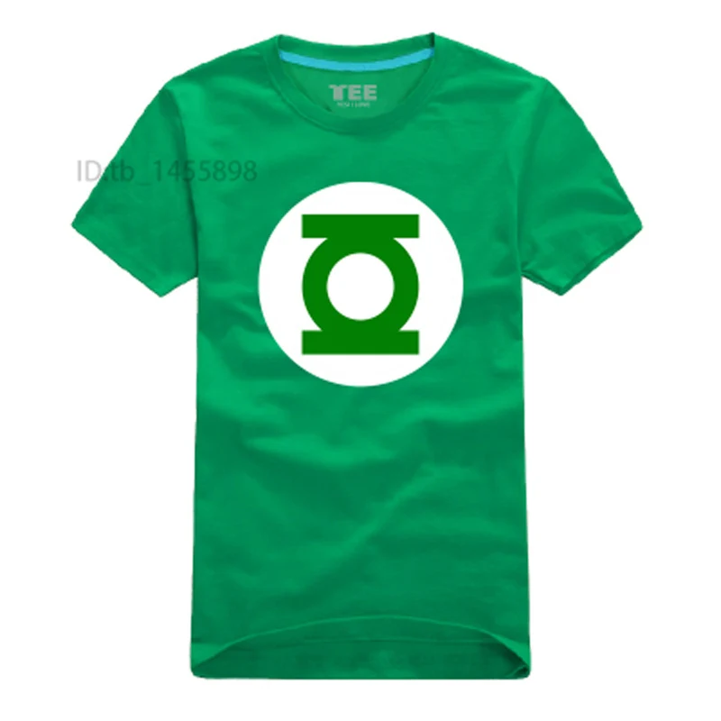 Футболка зеленый фонарик Мужская хлопковая футболка Comic Movie супер костюм героя