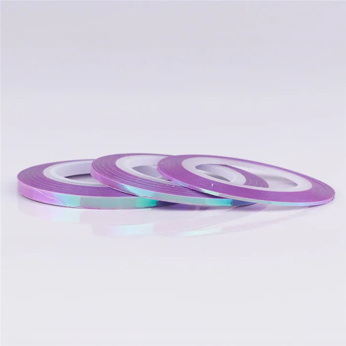 3Pcs Purple 3 шт ногтей чередование лента линия Конфета "Русалка" цвет клейкая наклейка наклейки DIY инструмент для дизайна ногтей Маникюр украшения 1 мм 2 мм 3 мм - Цвет: 3Pcs Purple