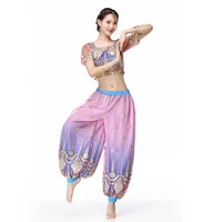 halloween women belly dance wear indian dance outfits embroidered bollywood costume set top and pantalettes