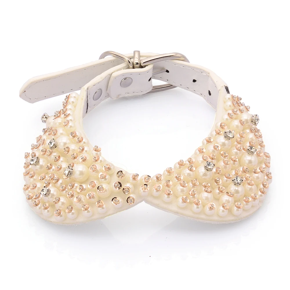 Ошейник Bling Воротник Щенок Милый белый жемчужный воротник Best подарок для собака